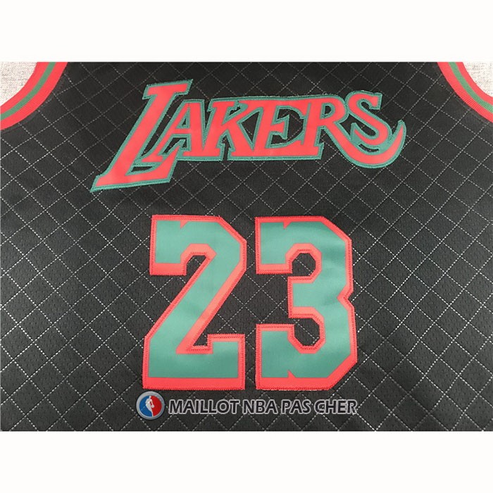 Maillot Los Angeles Lakers LeBron James NO 23 Mitchell & Ness 2018-19 Noir